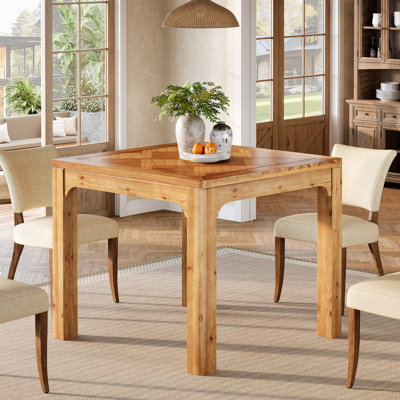 Table de salle à manger carrée en bois massif 31,5 po