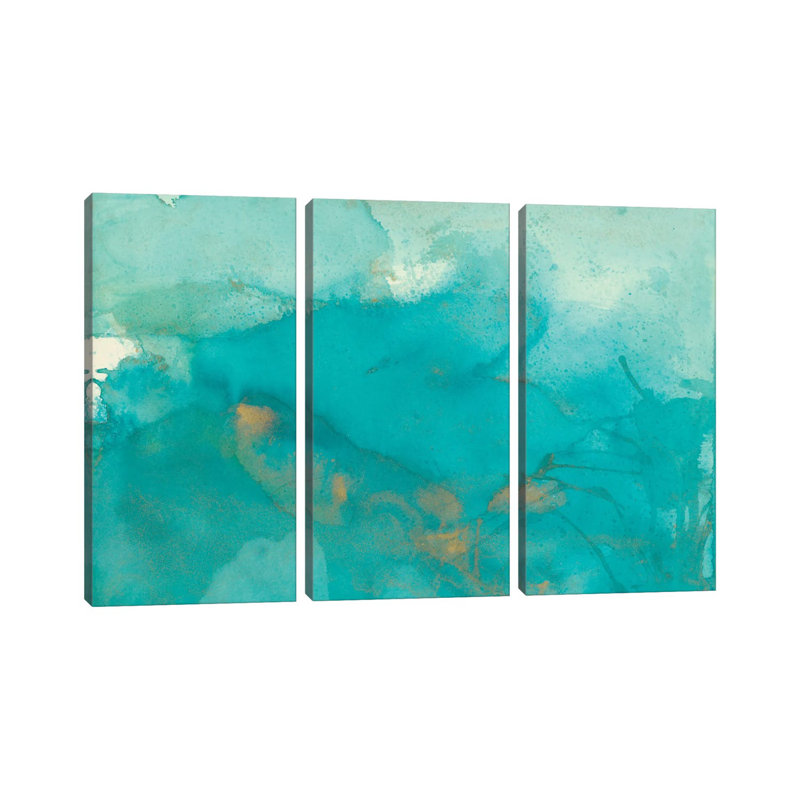 Turquoise Moment II - ensemble d'art mural sur toile tendue (ensemble de 3)