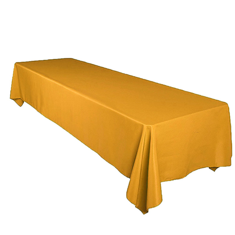Tiano Solid Polyester Tablecloth, 72" x 58", Yellow