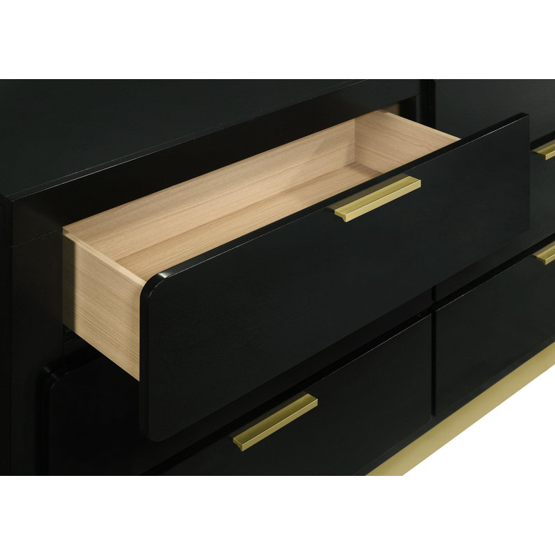 Miroir pour commode Laubach, Noir, noir, noir, noir
