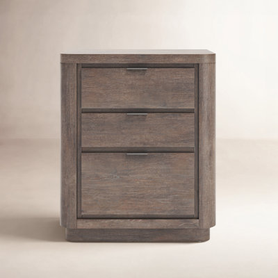 Outline 2-Drawer Oak Nightstand