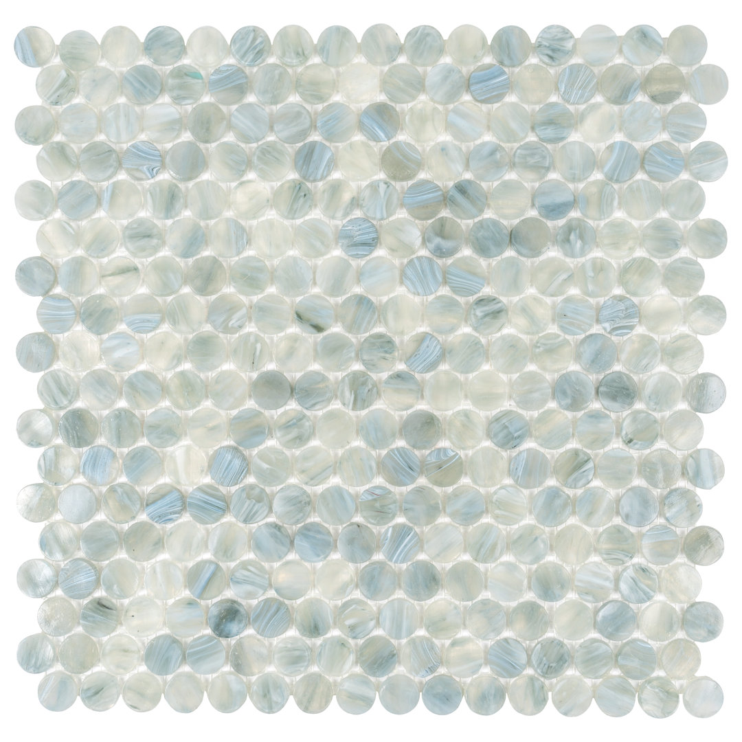 12" x 12" Glass Penny Round Mosaic Wall & Floor Tile Apollo Tile