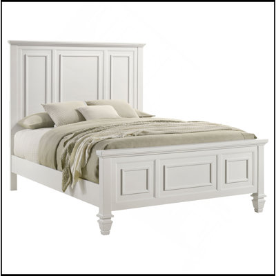 Copper White Wood Queen Panel Bed