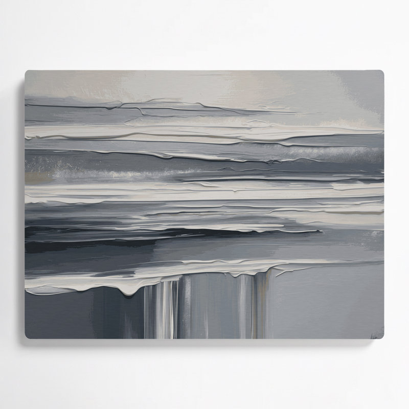 Art mural horizontal gris rayé, H 20 po x l 30 po