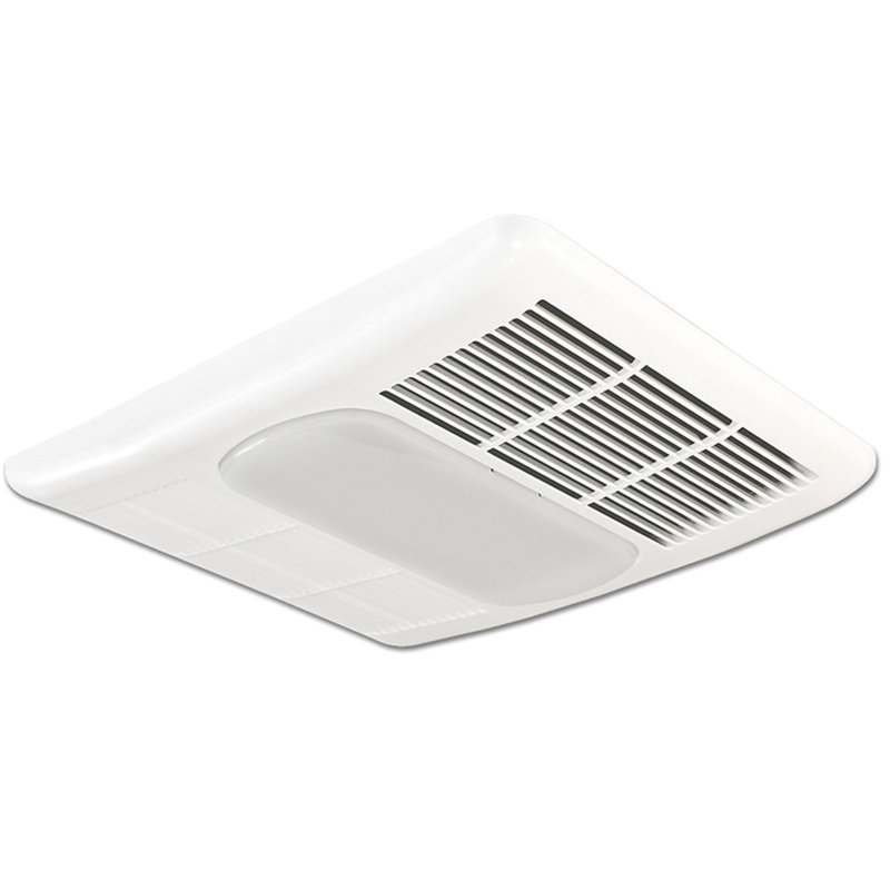 White Rectangular Bathroom Exhaust Fan with Light and Heater