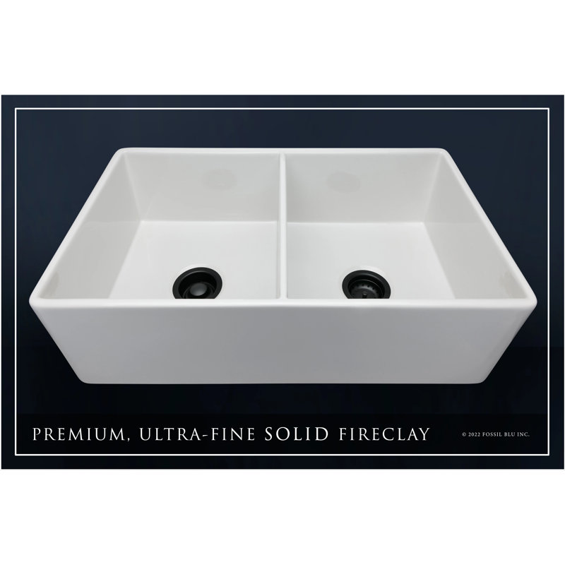 Luxury 33" L x 20" W Double Basin Undermount Kitchen Sink with Basket Strainer, Matte Black Accessories