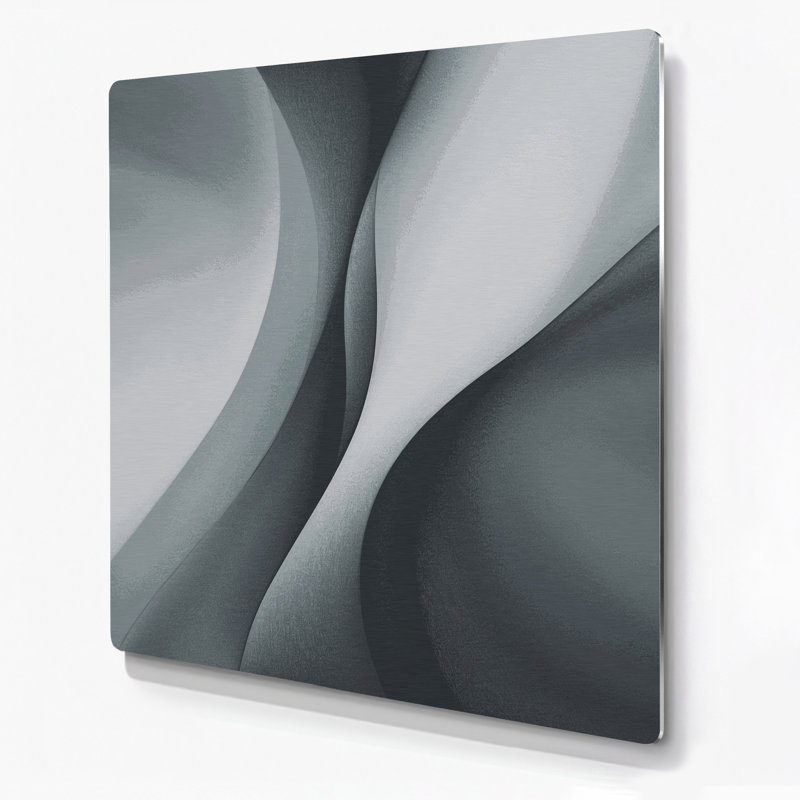 Minimalisme 45, art mural gris en métal, H 12 po x l 12 po