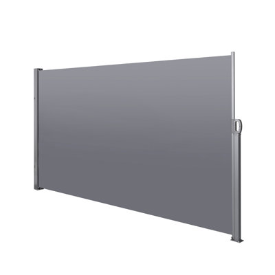 138"x71" Retractable Side Awning, Grey, , Waterproof & - Privacy Herbarium 138" X 71'' Waterproof, For Terrace