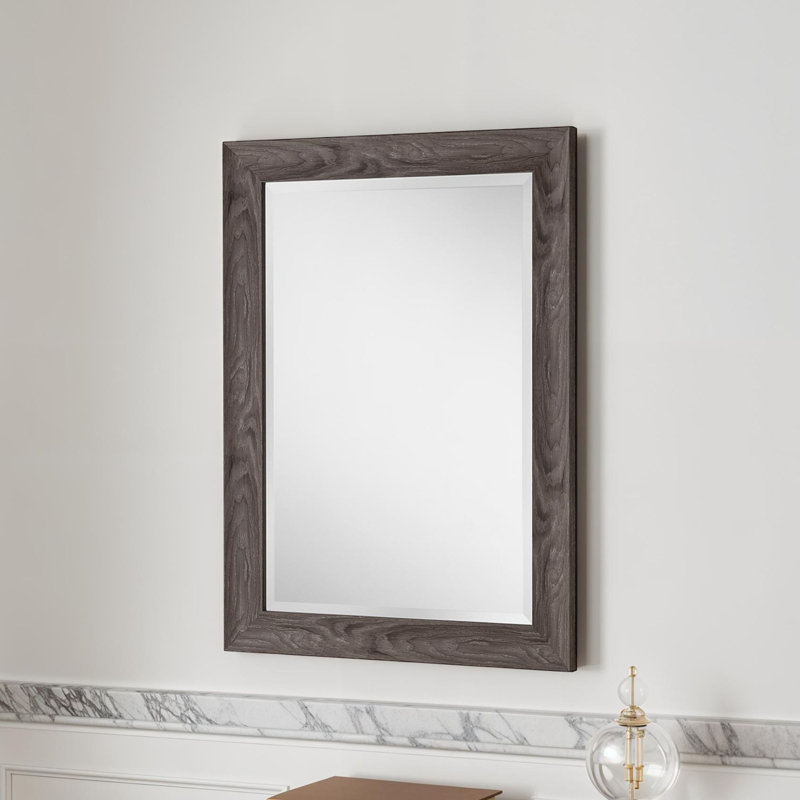 Greenlawn Curved Profile Grey Accent Wall Mirror, 61cm H x 76cm W, Light Grey