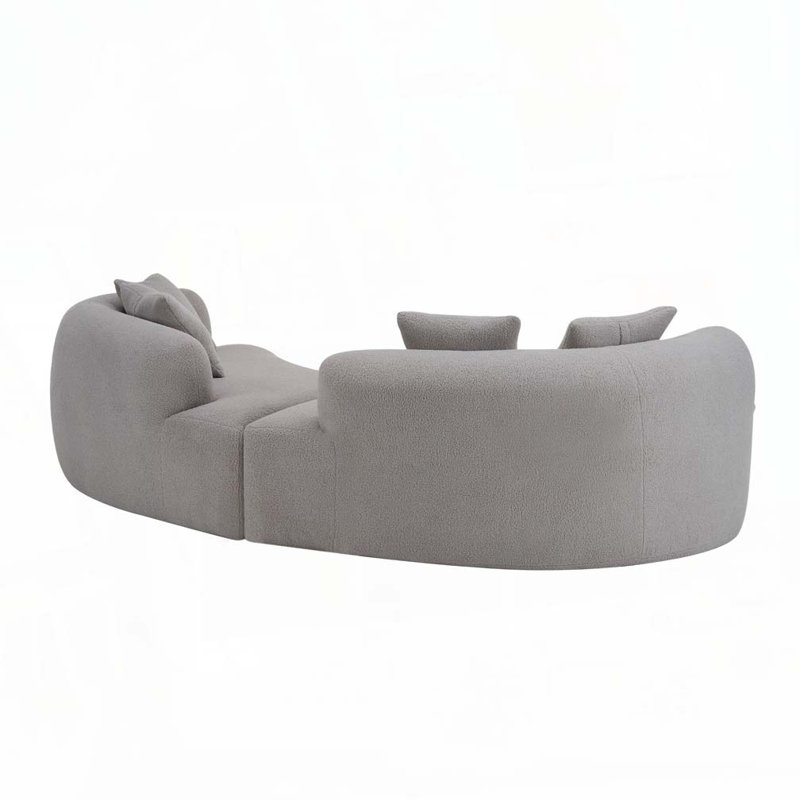 Boneless Curved Compression Sectional Sofa, Gray