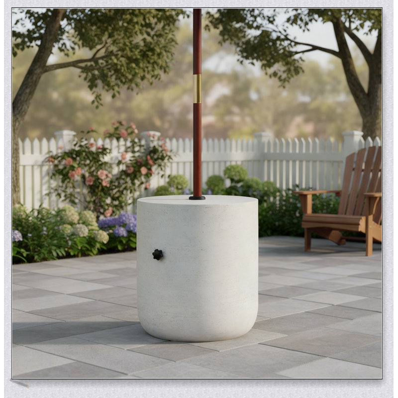 Olga Outdoor Patio MGO Side Table Umbrella Base With Sand-Filling Design For Enhanced Stability And Versatility,Magnesium Oxide