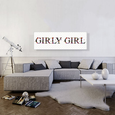 GIRLY GIRL - Reproduction d'art textuel panoramique sur toile tendue