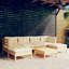 Ensemble de salon de jardin Vidaxl en bois de pin massif gris, 100% polyester grand-299097165-299097166