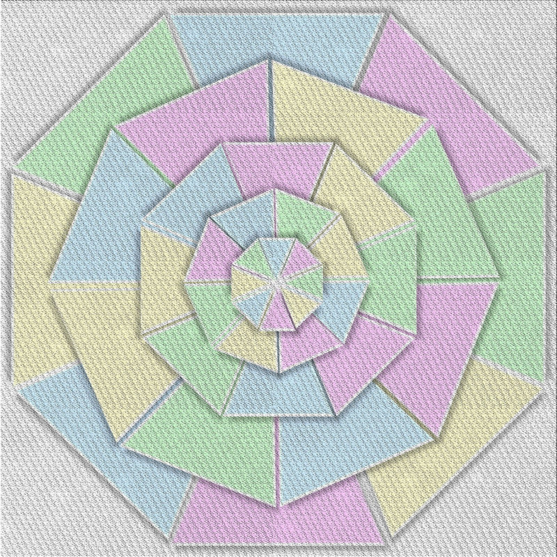 Tapis décoratif géométrique rose Procopio, Carré 5 pi