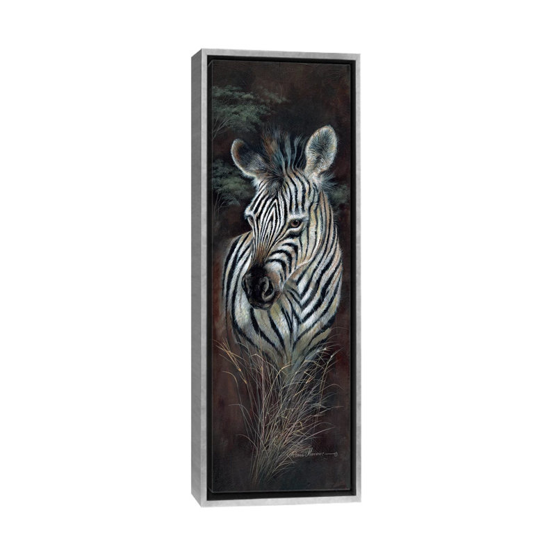 «Striped Innocence» par Ruane Manning - reproduction d'art, H 60 po x l 20 po x P 1,5 po, Toile avec cadre argenté