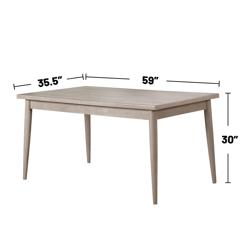 Table de salle à manger rectangulaire en bois avec pieds fuselés gris