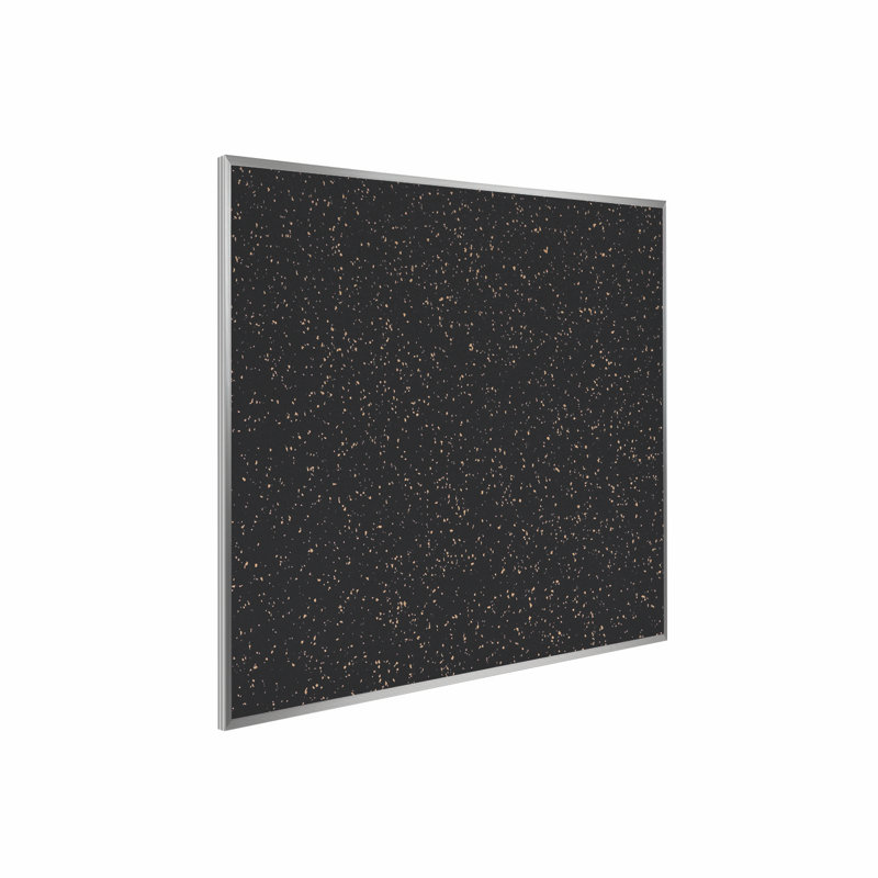 Wall Mounted Recycled Rubber Bulletin Board, Confetti, 36.5" H x 60".5" W x 0.58" D