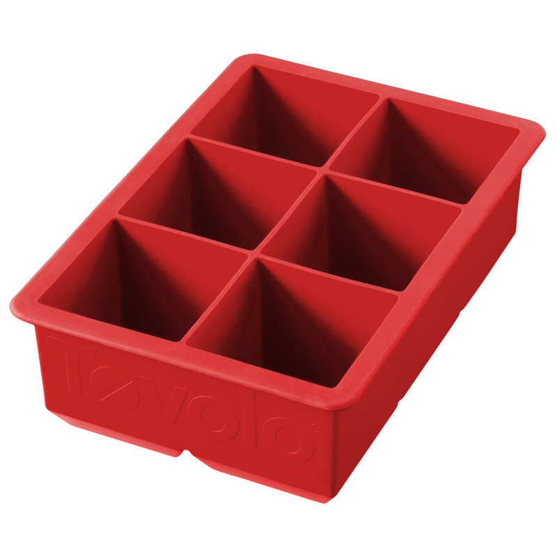 King Cube Cocktail Ice Tray, Red
