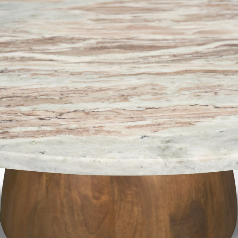 Mellonia 42" Round Genuine Marble Coffee Table