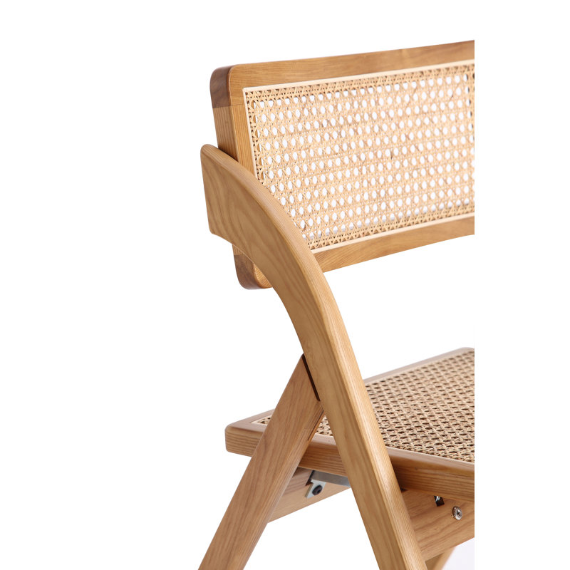 Moses Folding Dining Chair In Cane, Nature, 4