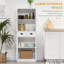 Armoire de rangement pour garde-manger avec tablettes réglables et 2 tiroirs