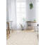 Tapis géométrique crème / gris en laine et en coton tissé à plat à la main à motif rectangulaire Botsford 5 pi x 7 pi 11 po