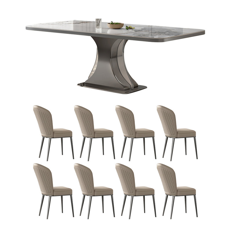 Household small rectangular dining table set, 29.52"H x 78.74"L x 35.43"W