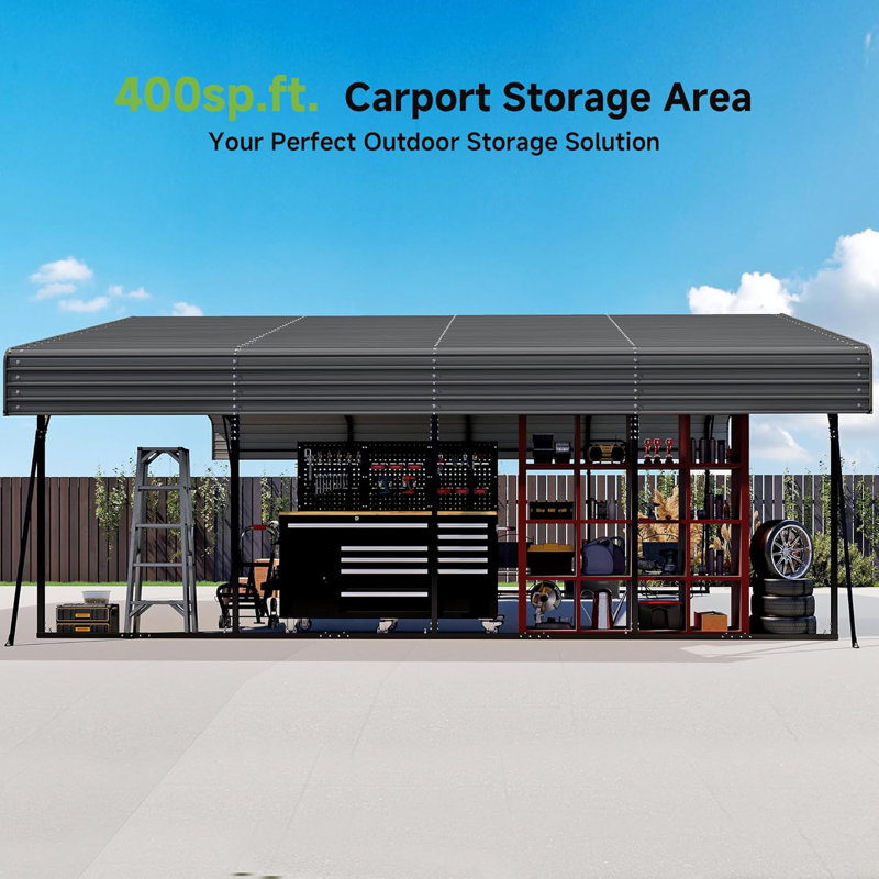 The waterproof tarp for the carport does not include the carport itself.
