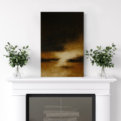 Canvas Wall Art Dark Abstract Landscape Print for Living Room Decor
