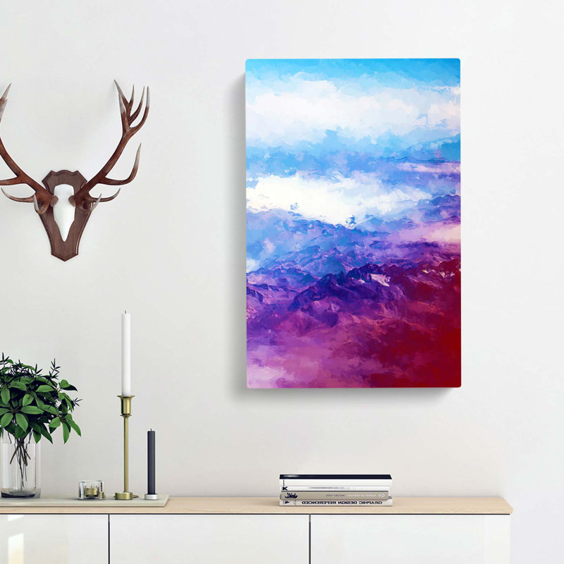 Mountain Range Adventure In Abstract - Wrapped Canvas, 60cm H x 40cm W x 3cm D