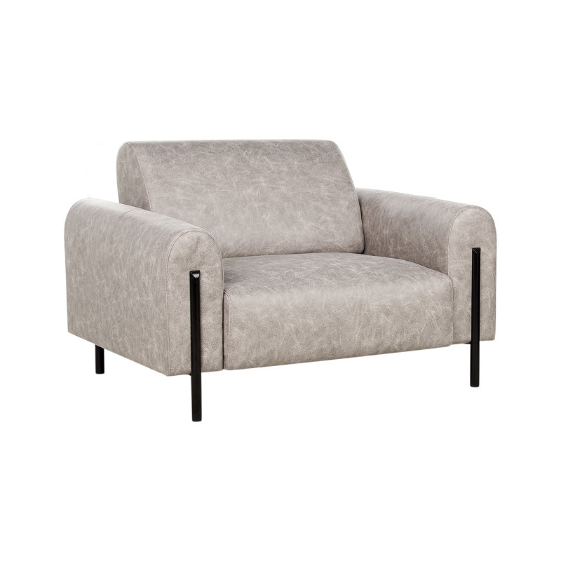 Danery Faux Leather Armchair, Grey