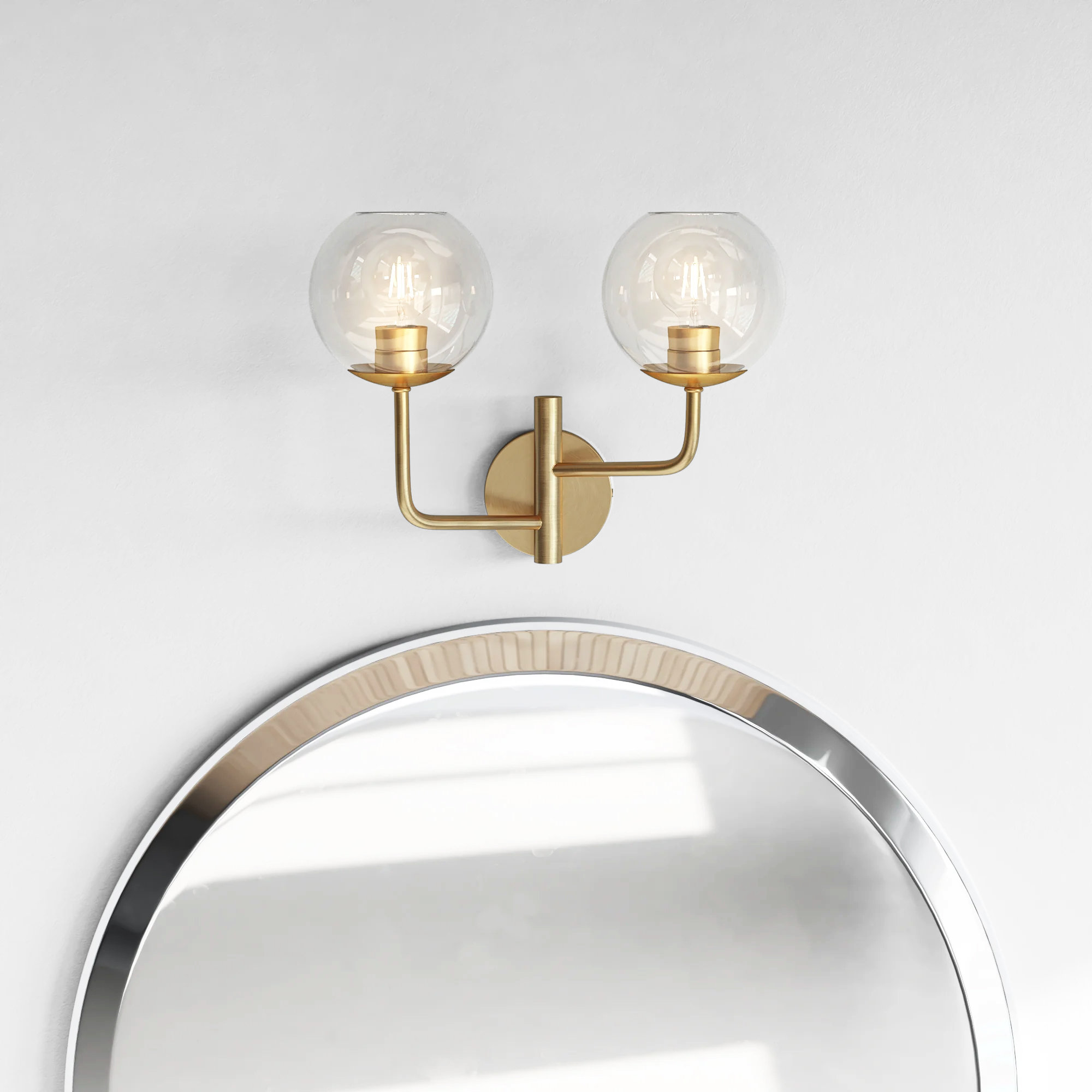John 2 Light Transparent Dimmable Vanity Light