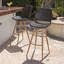 Outdoor Wicker Barstools With Metal Legs