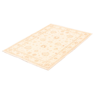 Tapis unique en laine noué à la main 4 pi 7 po x 6 pi 2 po nouvel âge Vandalia crème / rouge foncé / kaki