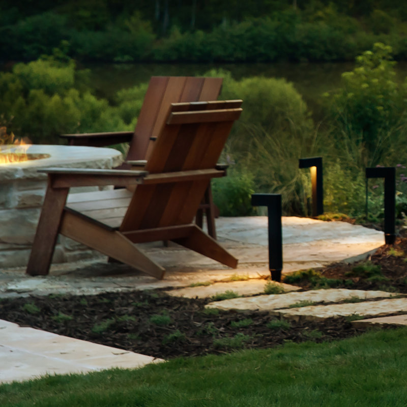 Satin Black Aluminum LED Pathway Light with Etched Lens