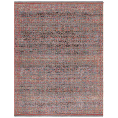 Tapis bleu marine / rouille tissé à la machine 80% polyester, 20% coton Lauren Ralph Lauren Shelton