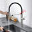 Single Handle Pull Down Sprayer Kitchen Faucet with 360° Spout Swivel in Brushed Nickel