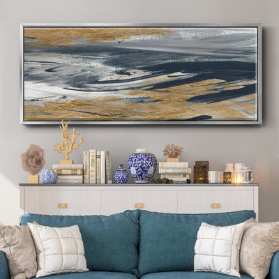 Tumultueux bleu marine - toile encadrée
