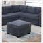 Beautiful 4-Piece Sectional Set W/ Ottoman Dark Grey One Arm Loveseat Corner Wedge Corduroy Upholstered Plush Couch-553565331
