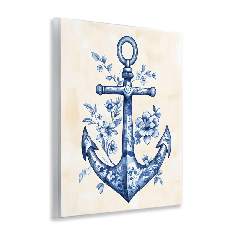 "Blue Floral Life", plaque murale d'ancrage par Arlington Prints