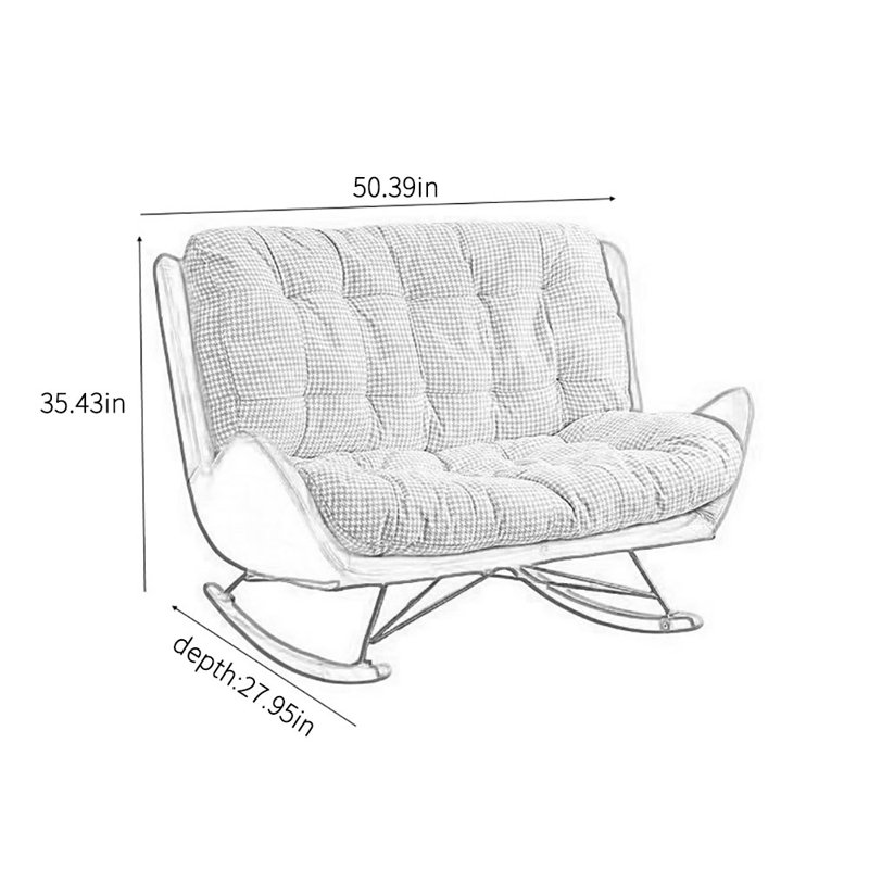 Chaise berçante de luxe Nordic Light, Noir / Blanc / Blanc cassé