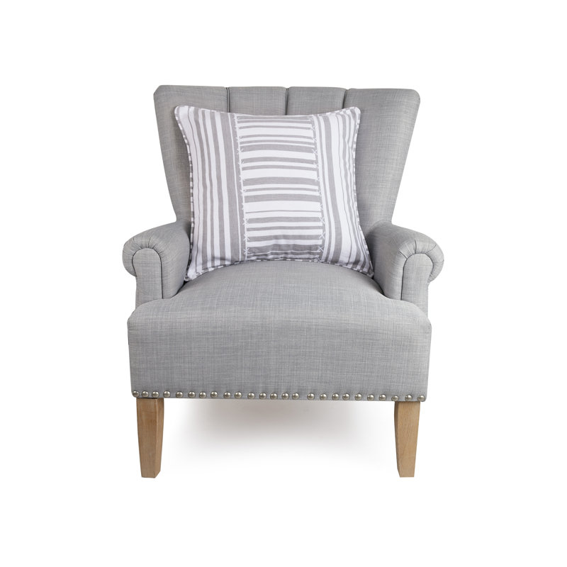 Gray Stripe Patch Pillow