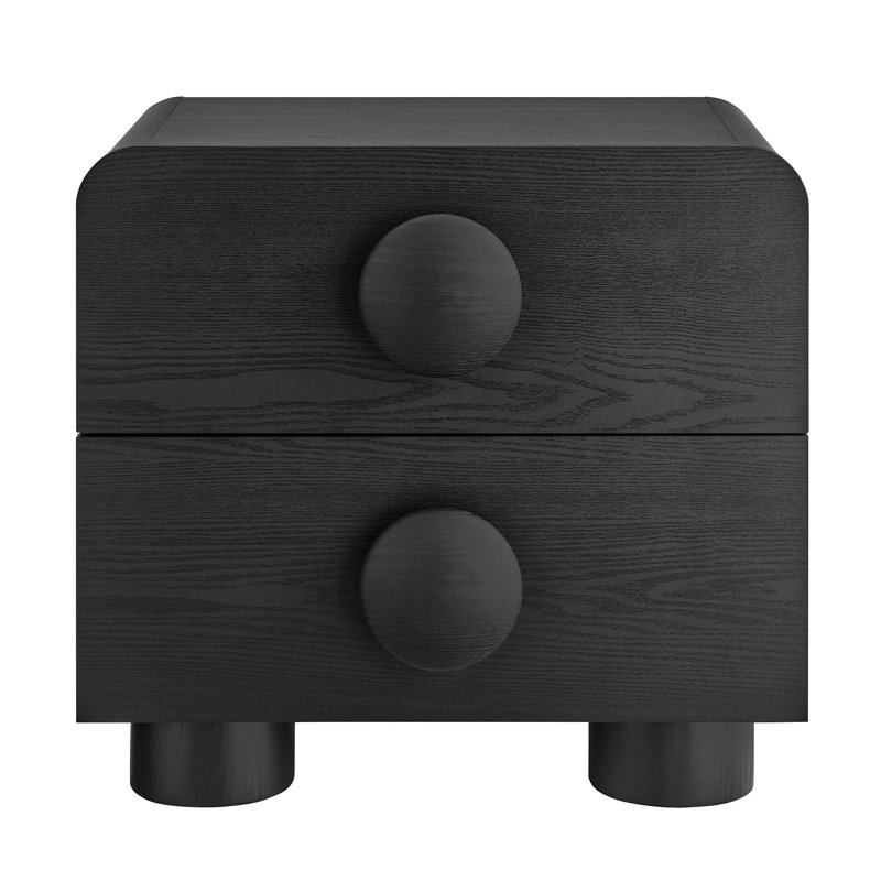 Sonnet 2-Drawer Nightstand, Black