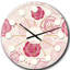 roses pattern - Mid-Century Modern wall clock-40745159