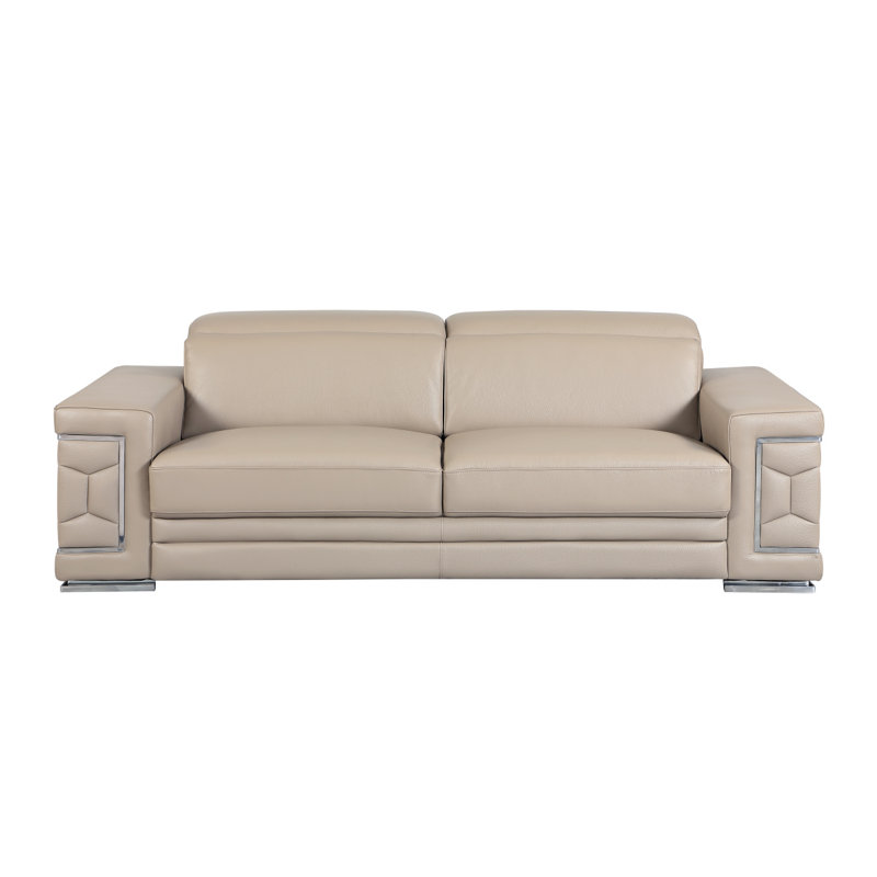 Modern Sofa Top Graitalian Leather Sofa, Beige