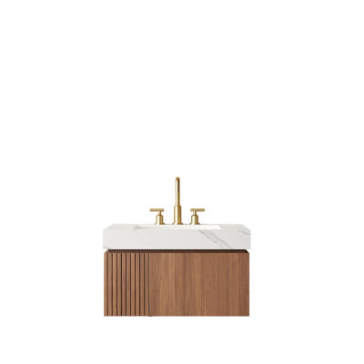 Meuble-lavabo 30 po avec comptoir en pierre frittée