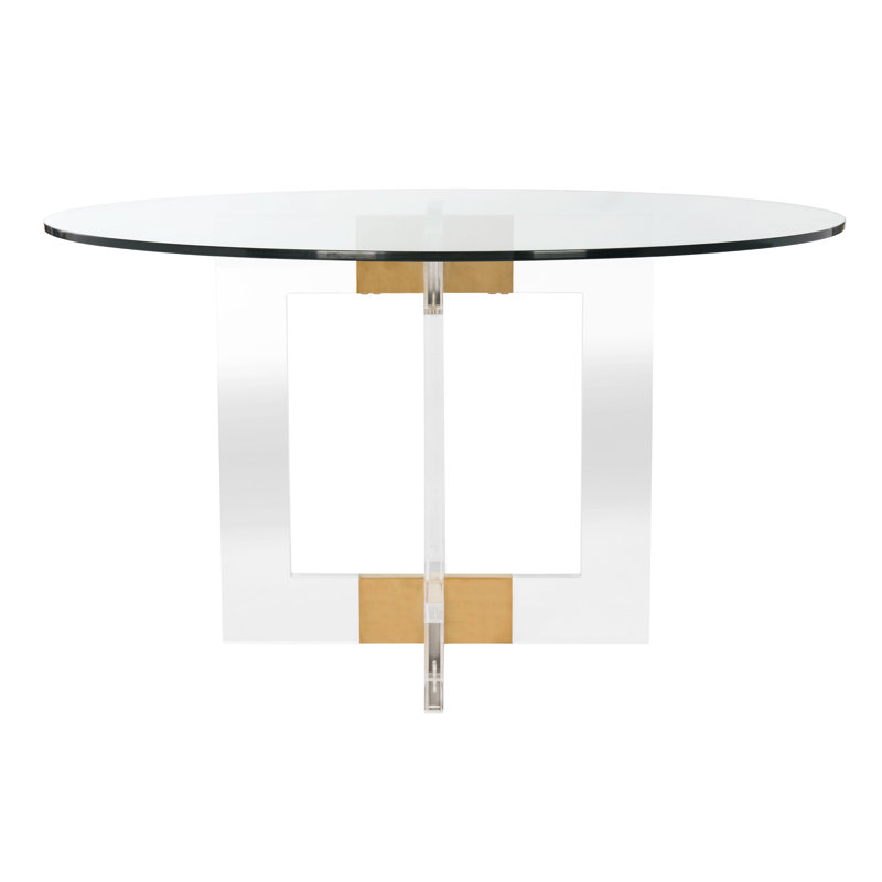 Ravello Round Glass Top Dining Table, 30" H x 42" L x 42" W