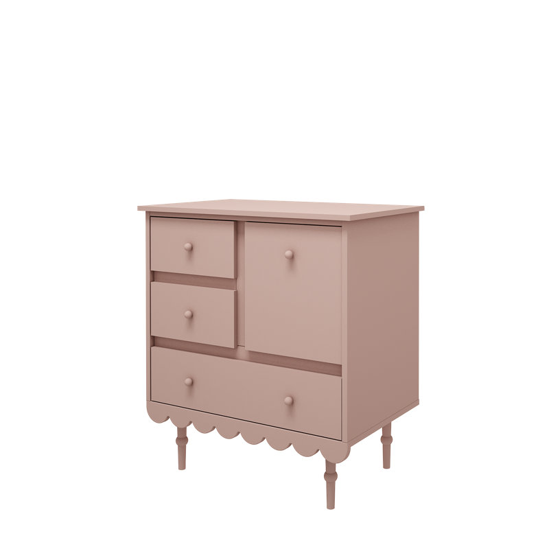 Benedikte Kids 3 - Drawer Combo Dresser, Pink
