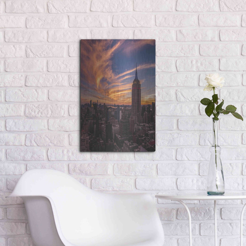 «9-11 New York Sunset» par Bruce Getty, art mural en métal, H 24 po x l 16 po