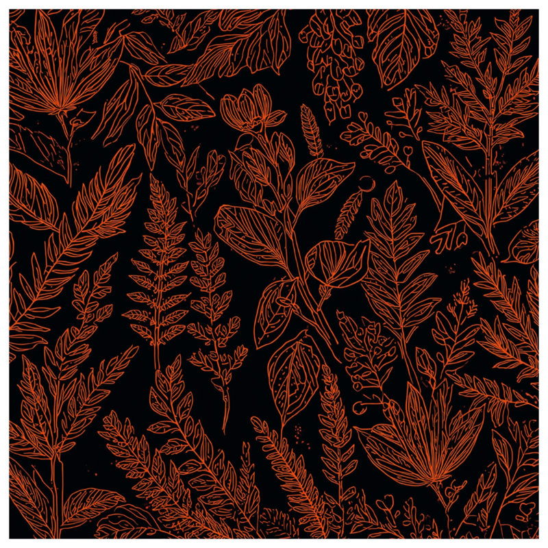 Tapisserie murale «Botanical Illustration» - décoration murale feuillage, H 50 po x l 60 po avec 4 œillets